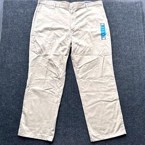NWT Dickies Relaxed Fit Cotton Work Pants Straight Leg Easy Care Khaki 44x32‎